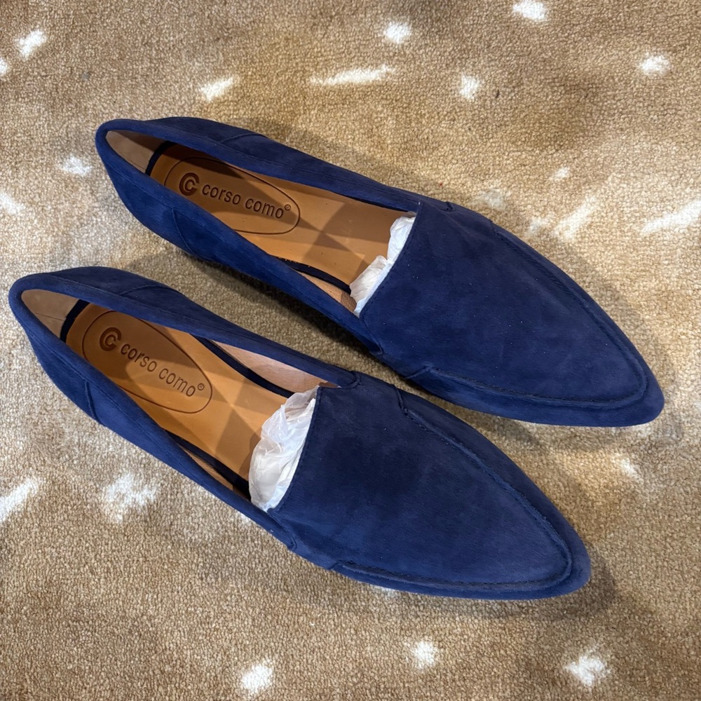 Corso Como Jatiba Blue Suede Flats NWOT